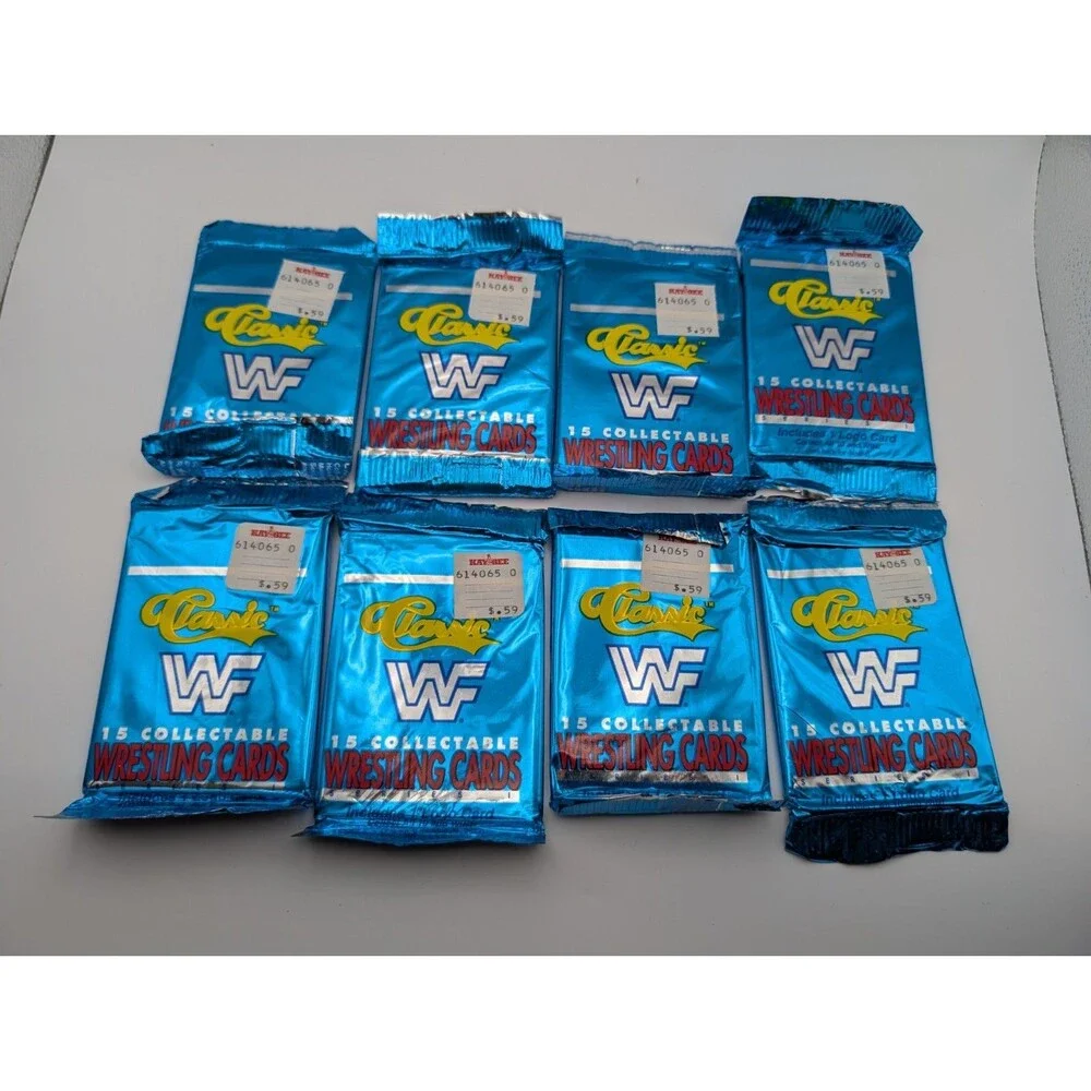 1989 WWF 15 Collectible Wrestling Cards Series 1 Eight (8) Sealed Packs - Hulk